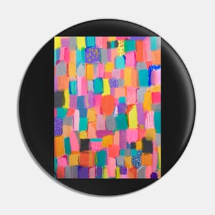 Rainbow patchwork abstract Pin