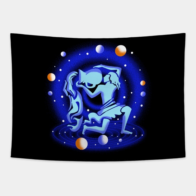 Aquarius Zodiac Sign Tapestry by MakgaArt