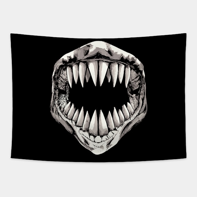 Great White Shark Teeth Tapestry by podtuts