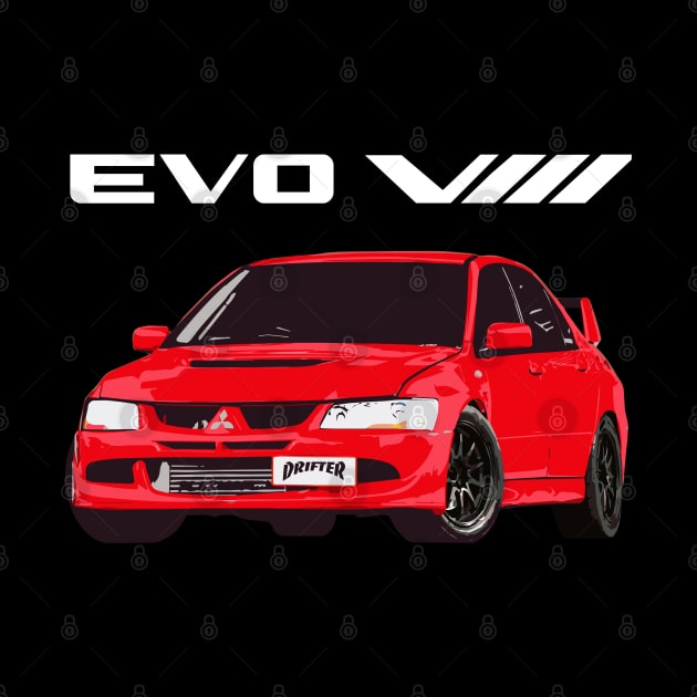 Mitsubishi EVO 8 Rally Red by cowtown_cowboy