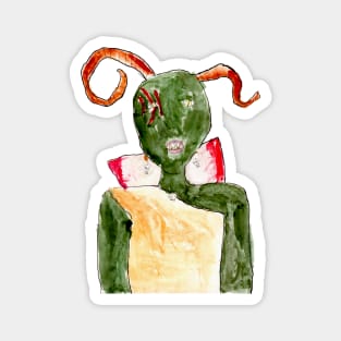 Ogre princess girl warrior ogre troll kids painting Magnet