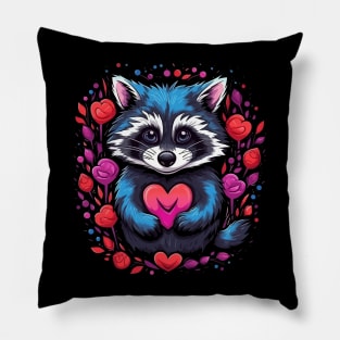 Raccoon Valentine Day Pillow