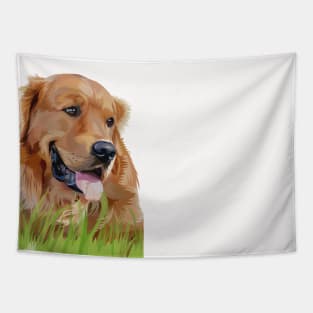 hungry brown dog-vector art Tapestry