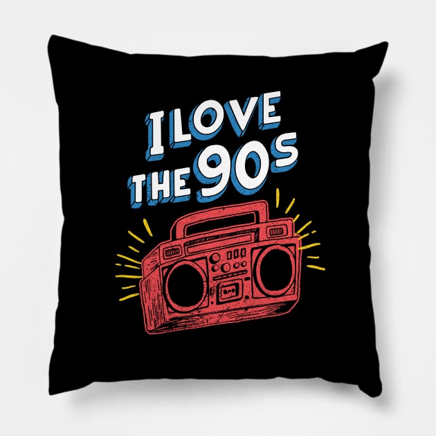 I Love the 90’s Pillow by GuiltlessGoods