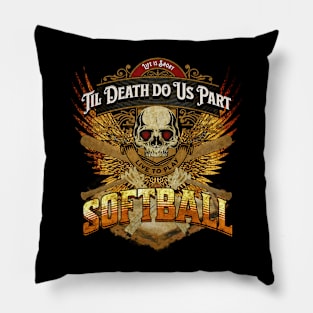 Life is Short - Live to Play Softball - Fiery Sunset Pillow