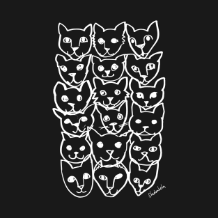 Cats Stacked (white version) T-Shirt