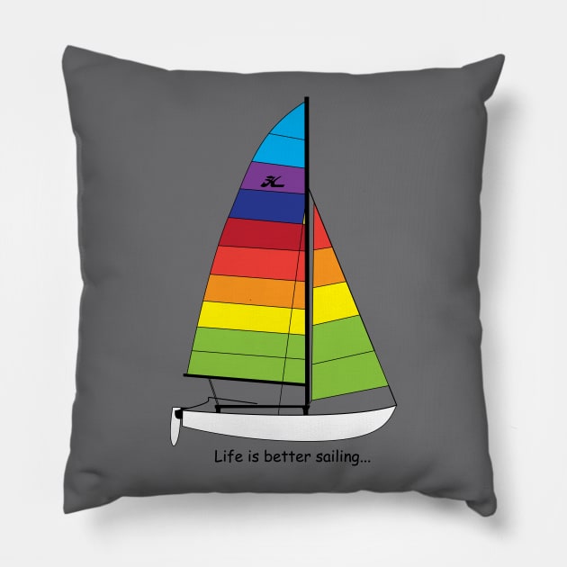 Hobie 16 Catamaran Sailboat Pillow by CHBB