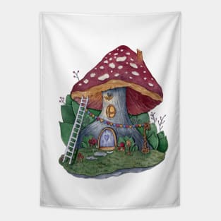 Mushroom House Tapestry