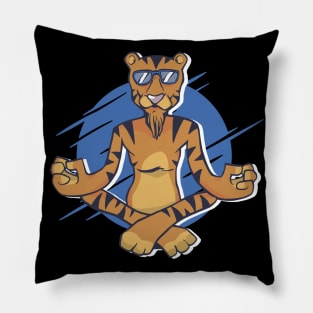 yoga tiger meditation funny Pillow