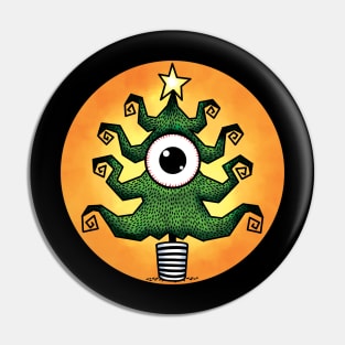 'Big Eye' Christmas Tree Monster Pin