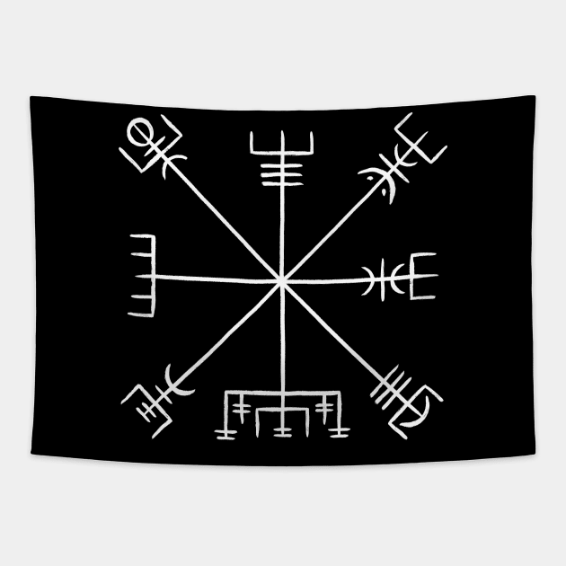 Vegvisir - Nordic Viking Compass Tapestry by rycotokyo81