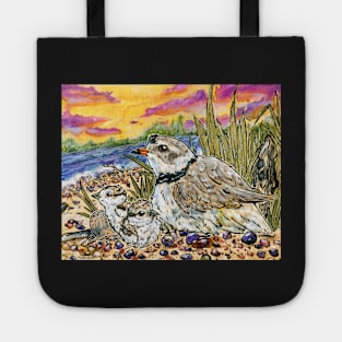 Piping Plovers and Chicks Tote