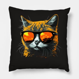 Cool Cat with Sunglasses Pillow