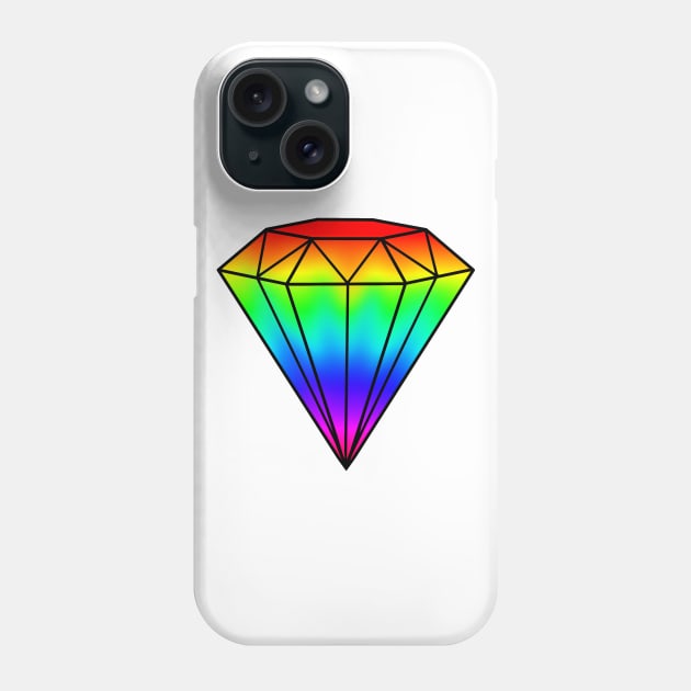 Jewel Rainbow Ombre Gradient Gem Phone Case by Art by Deborah Camp