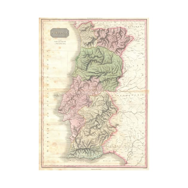 Vintage Map of Portugal (1818) by Bravuramedia