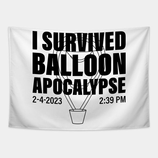 I Survived Balloon Apocalypse Funny Chinese Spy Surveillance Tapestry by S-Log