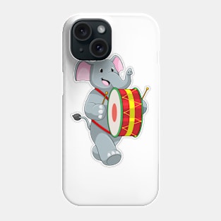 Elephant as Musician with Drum Phone Case