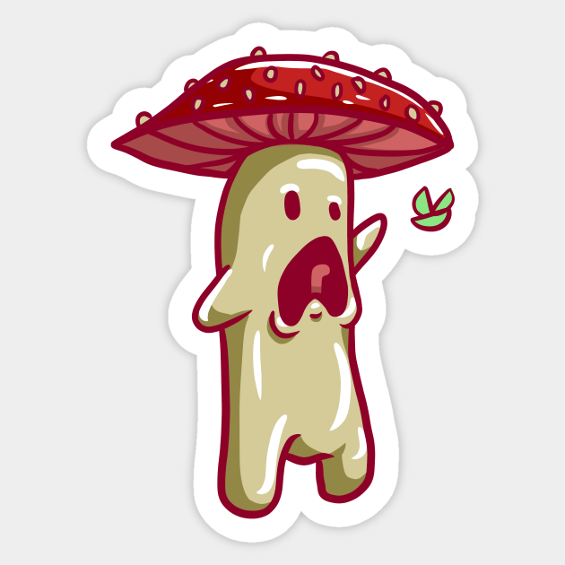 The Fear Cartoon Mushroom Character - Mushroom Art - Sticker | TeePublic