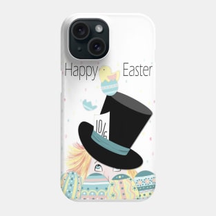 Cute Easter Mad Hatter Eggs and Chick Phone Case