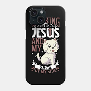 Jesus and dog - West Highland Terrier Phone Case