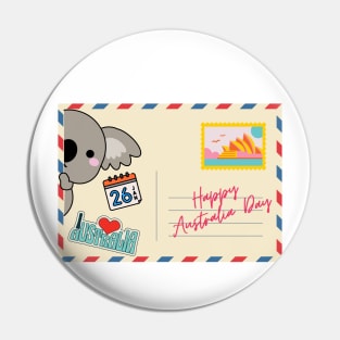 Australia Day Postcard Pin