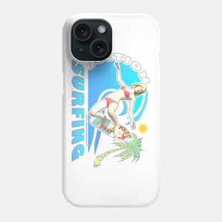 Girl Surfing Fast and Free Phone Case