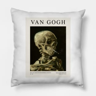 Van Gogh - Skull Of A Skeleton With Burning Cigarette Pillow