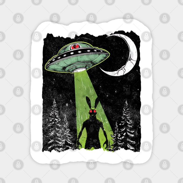 Creepy Alien Bunny Gothic Grunge Horror UFO Invasion Magnet by Luxinda
