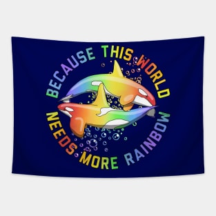 More Rainbow Orca Tapestry