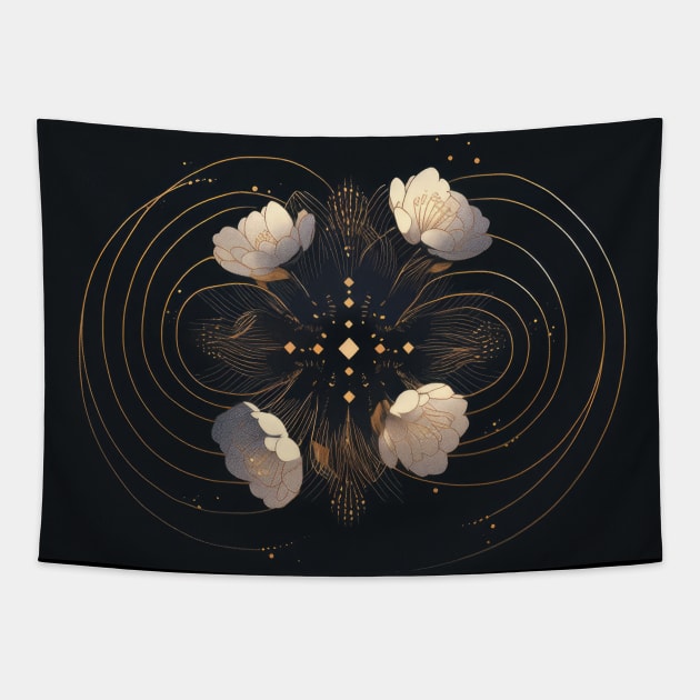 Galaxy Flowers Tapestry by Sheptylevskyi