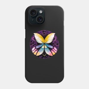 butterfly, mandala, purple, pink, black, blue, green, yellow, gold, silver, white, rose, freesia Phone Case