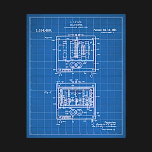 Toaster Patent - Baker Chef Kitchen Diner Decor Art - Blueprint T-Shirt