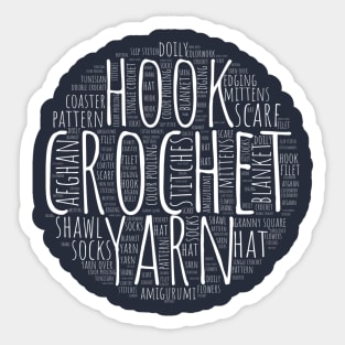 happy hooker crochet hook yarn hank skein Sticker for Sale by