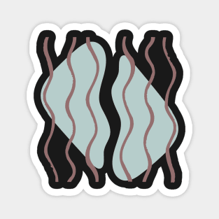 Contemporary Abstract  Wavy Lines Pastel  Minimalist   design Magnet