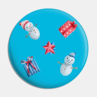 Snowman and the Presents Pin