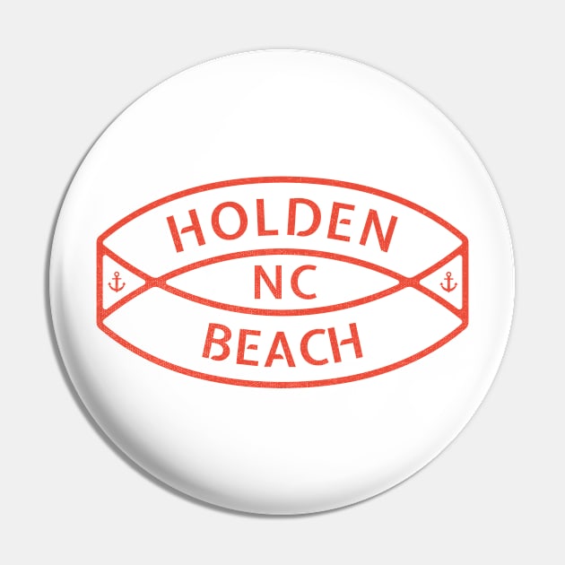 Holden Beach, NC Summertime Vacationing Anchor Ring Pin by Contentarama