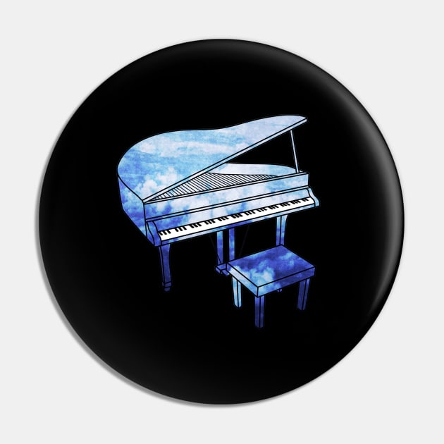 Clouds Piano Pin by Kelly Louise Art