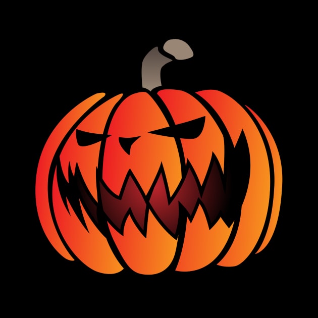 Halloween Scary Pumpkin Cartoon Illustration by hobrath