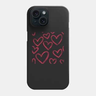 Watercolor Pink Hearts Phone Case