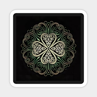 Saint Patrick's day shamrock leaf - glow in the dark filigree pattern Magnet