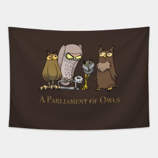 A Group of Owls is called a Parliament of Owls Tapestry