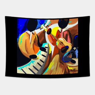 Abstract music art jazz  print jamaican Tapestry