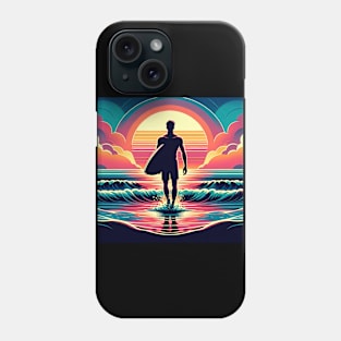 Sunset Surfer's Stride Phone Case