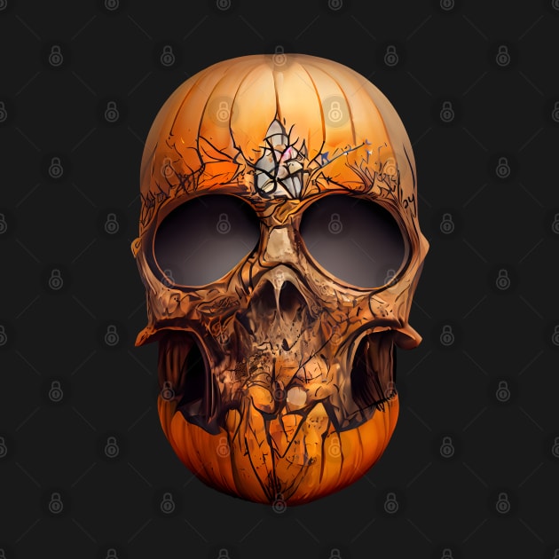Pumpkin Skull Halloween by MZeeDesigns