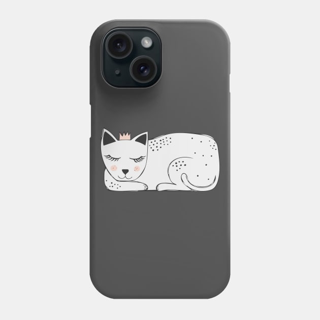 Cat Nap Queen Phone Case by Jackie Hurd