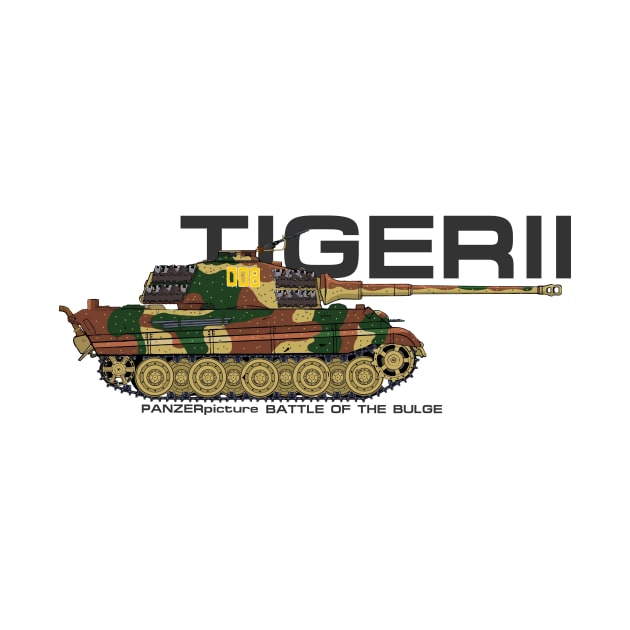 Tiger II T-Shirt Battle of the Bulge by Panzerpicture