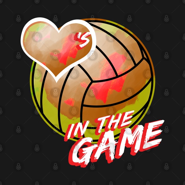 Volleyball - Hearts In The Game - Red by MakeNineDesigns