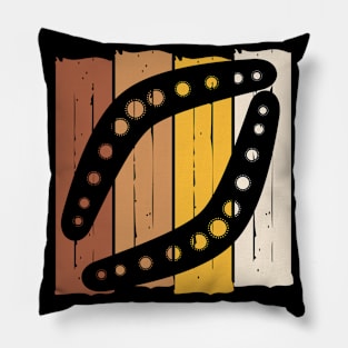 Boomerang Vintage Retro Flight Spin Wood Pillow