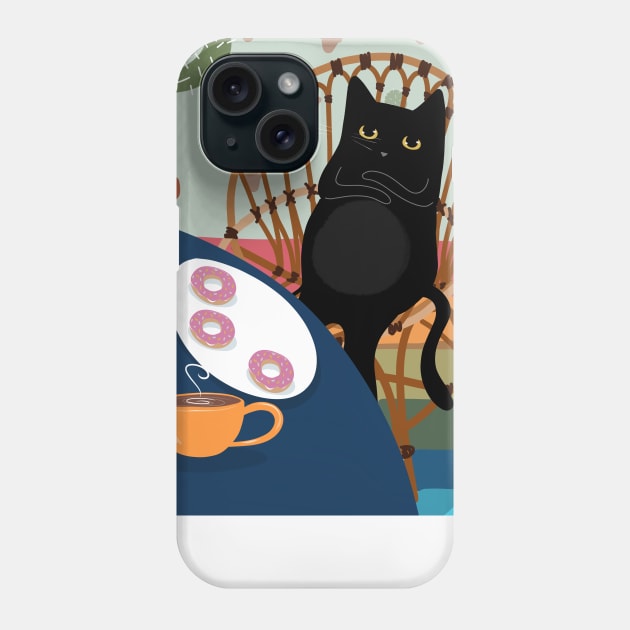 Coffee and Donuts Phone Case by KilkennyCat Art