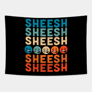 Sheeesh Sheesh Bussin' Funny Gen Z Slang Retro Vintage Tapestry